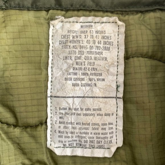 vintage military liner - Picture 7 of 11